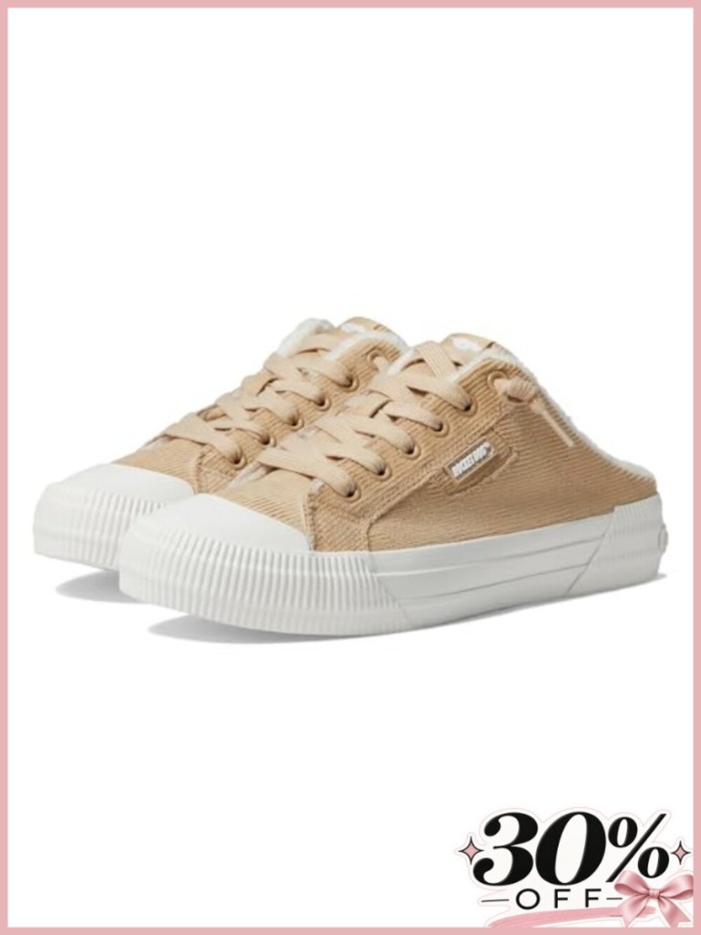 Corduroy Faux Shearling Lined Slip On Mule Sneaker